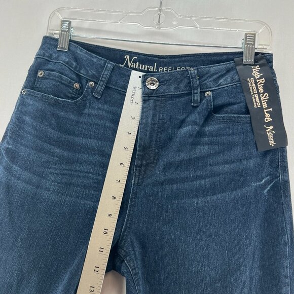 Natural Reflections Jeans Size 10A High Rise Slim Leg Comfort Stretch Denim Blue - Picture 9 of 13